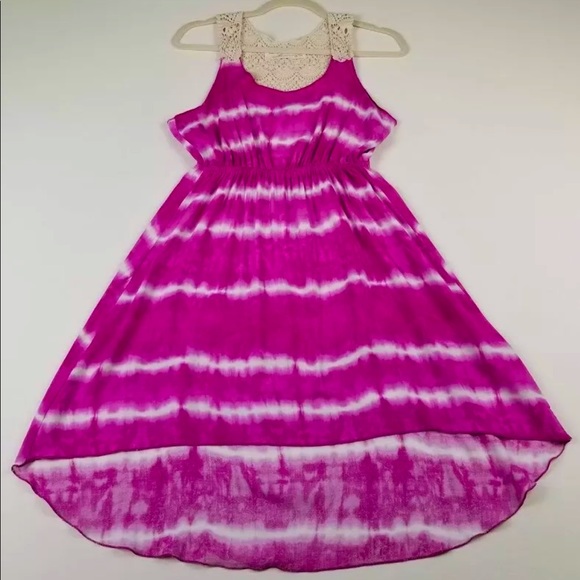Vintage Havana Hi-low Tank Dress Women’s S Small Tie Dye Scoopneck Crochet 💜💗 - Picture 1 of 6